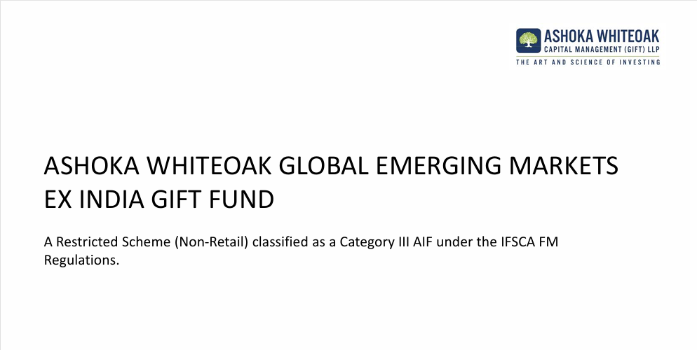 Ashoka WhiteOak Global Emerging Markets deck - Page 1